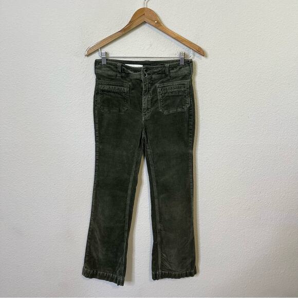 Anthropologie Pilcro High-Rise Bootcut Corduroy Pants Trousers Green Womens 27 - Picture 3 of 9